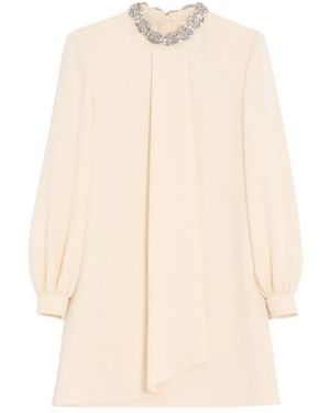 Valentino Cady Couture Embroidered Dress - Natural