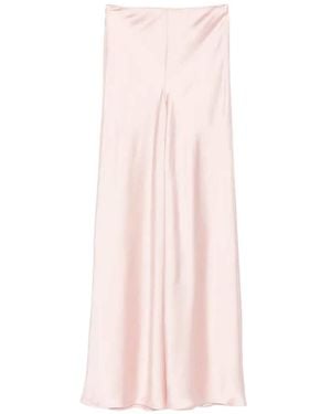 Norma Kamali Satin-Finish Wide-Leg Trousers - Pink