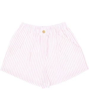 forte_forte Striped Relaxed Shorts - Pink
