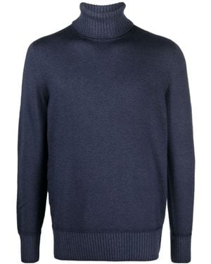 Drumohr Roll-Neck Wool Jumper - Blue