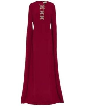 Elie Saab Embellished Crêpe Gown - Red