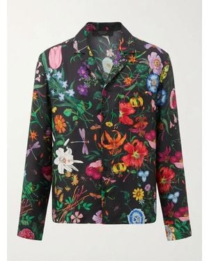 Gucci Printed Silk Twill Bowling Shirt - Green
