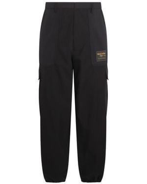 Moschino Logo-Patch Cargo Trousers - Black
