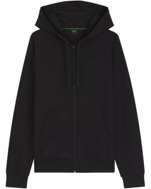 BOSS Zip-Up Raglan Hoodie - Black