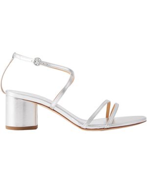 Aeyde Metallic Leather Sandals - White
