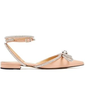 Mach & Mach Double-Bowed Ballet Flat Shoes - Metallic
