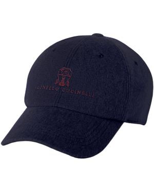 Brunello Cucinelli Cashmere And Alpaca Blend Baseball Cap - Blue