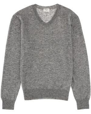 Saint Laurent V-Neck Knitwear - Grey