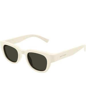 Saint Laurent Eyewear Oval Frame Sunglasses - White