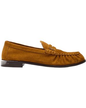 Saint Laurent Le Loafer Suede Loafers - Brown