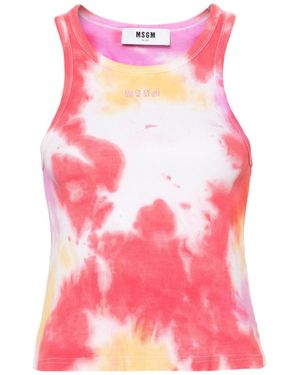 MSGM Tie-Dyed Tank Top - Pink