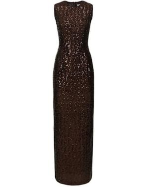 Michael Kors Sleeveless Stretch High Sequined Dress Dress - Brown