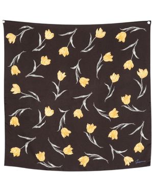 Jacquemus Finished Edge Tulip Printed Scarf - Black
