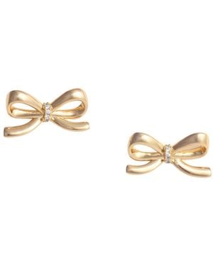 Self-Portrait Bow Embellished Earrings - Metallic