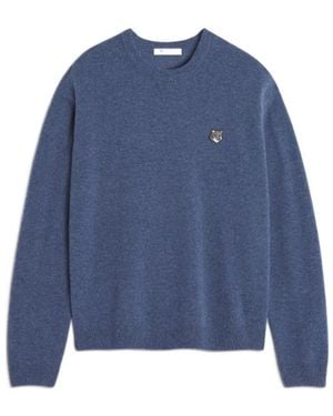 Maison Kitsuné Maison Kitsuné Fox Head Comfort Jumper - Blue