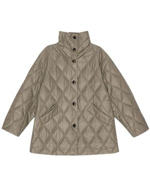 Ganni Drop Shoulder Quilted Jacket - Grey
