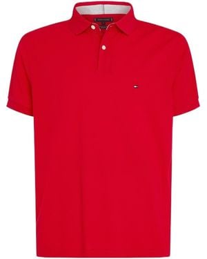 Tommy Hilfiger Logo Short Sleeve Polo Shirt - Red