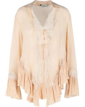 Blumarine Amberlight Flared Hem Shirt - Natural