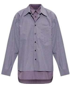 Dries Van Noten Layered Checked Shirt - Purple