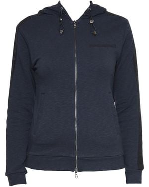Emporio Armani Logo Hooded Casual Coat - Blue