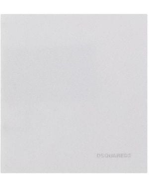 DSquared² Logo Detailed Pocket Square - White