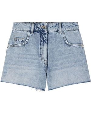 Patrizia Pepe Frayed-Hem Shorts - Blue