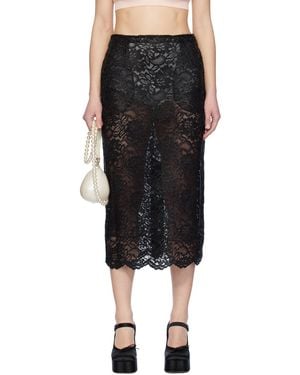 Simone Rocha Scalloped Midi Skirt - Black
