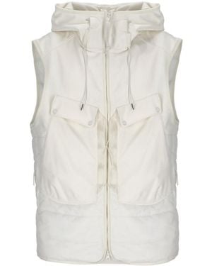 C.P. Company Stand-Up Collar Hooded Gilet - White