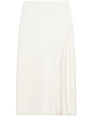 Weekend by Maxmara Aia Satin Slide Slit Skirt - White