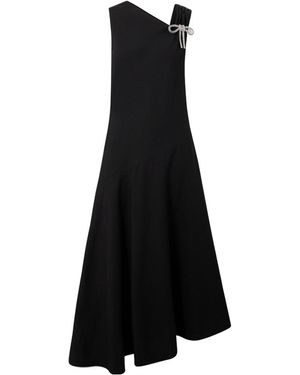 Jil Sander Asymmetrical Hem Evening Dress - Black