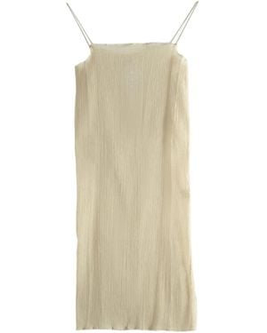 Baserange Sti Slip Crinkled Spaghetti-Strap Dress - Natural
