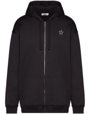 Valentino Vltnstar Zipped Hooded Jacket - Blue