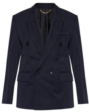 Victoria Beckham Lapel Long-Sleeved Suit Jacket - Blue