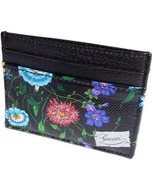 Gucci Flora-Motif Card Case - Blue
