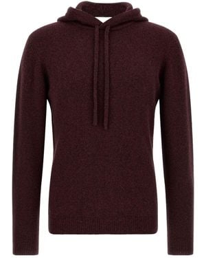 Roberto Collina Ribbed Hooded Jumper - Purple