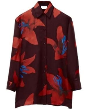 McQueen Floral Printed Buttoned Shirt - Red