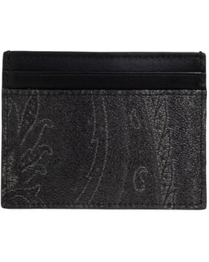 Etro Logo Embossed Wallet - Black