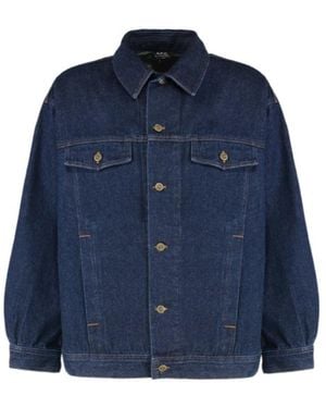 A.P.C. Elvis Buttoned Denim Jacket - Blue