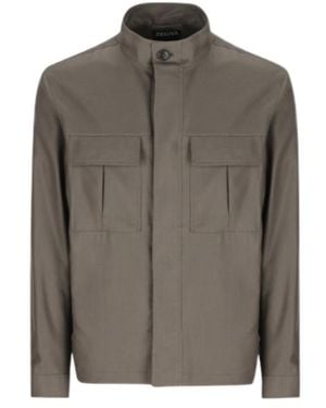 ZEGNA Stand-Collar Blouson Jacket - Green