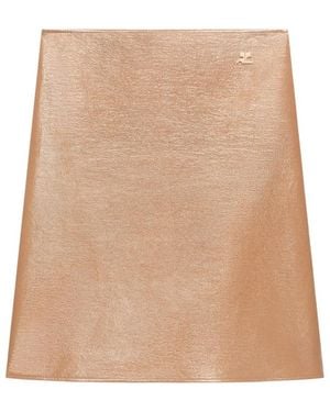 Courreges Courrèges Vinyl Midi Skirt - Natural