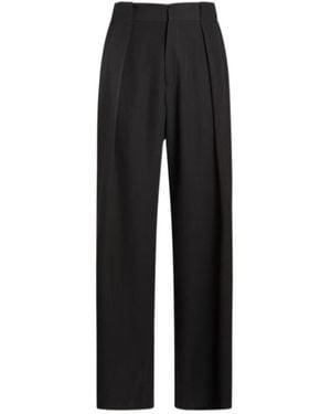 Balmain Side-Folded Grain De Poudre Loose Trousers - Black