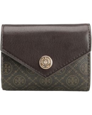 Tory Burch Monogram-Pattern Wallet - Gray