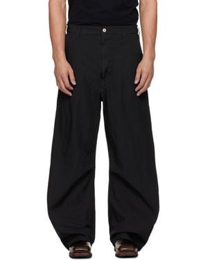 Comme des Garçons Comme Des Garçons Homme Curved Wide-Leg Trousers - Black