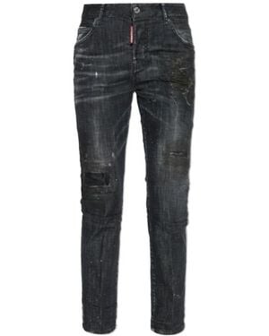 DSquared² Nirvana Wash Cool Girl Distressed Jeans - Grey