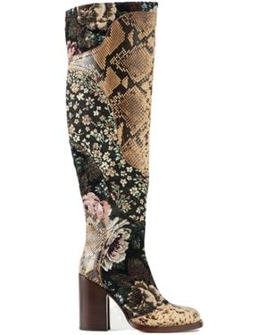 Dries Van Noten Patchwork Leather Boots - Black