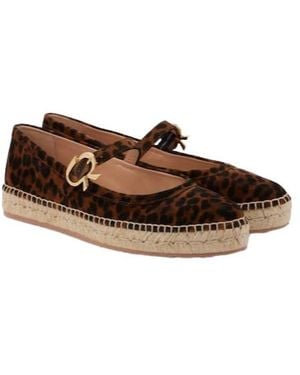 Gianvito Rossi Suede Mary Janes - Brown