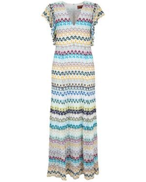 Missoni V-Neck Midi Dress - Blue