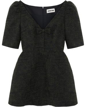 ShuShu/Tong V-Neck Bow Midi Dress - Black