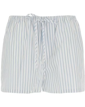 DUNST Pyjama Striped Mini Shorts - Grey