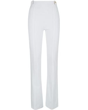 Elisabetta Franchi Logo Charm Flared Trousers - White